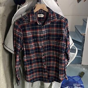 Taylor Stitch Navy & Red Plaid Button-Down Shirt